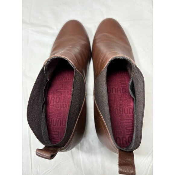 Munro Womens Shari Boot Size 9.5 Brown Leather Chelsea Bootie Block Heel Pull On - Picture 11 of 13
